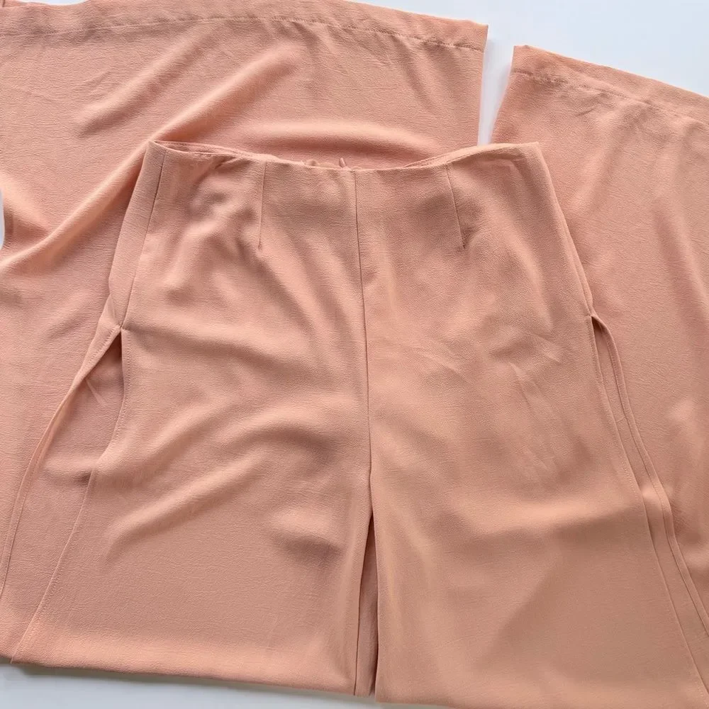 Noreen Phillips Couturiere Split Leg Beachy Wide Leg Pants w/ Lace Liner S - Picture 3 of 9